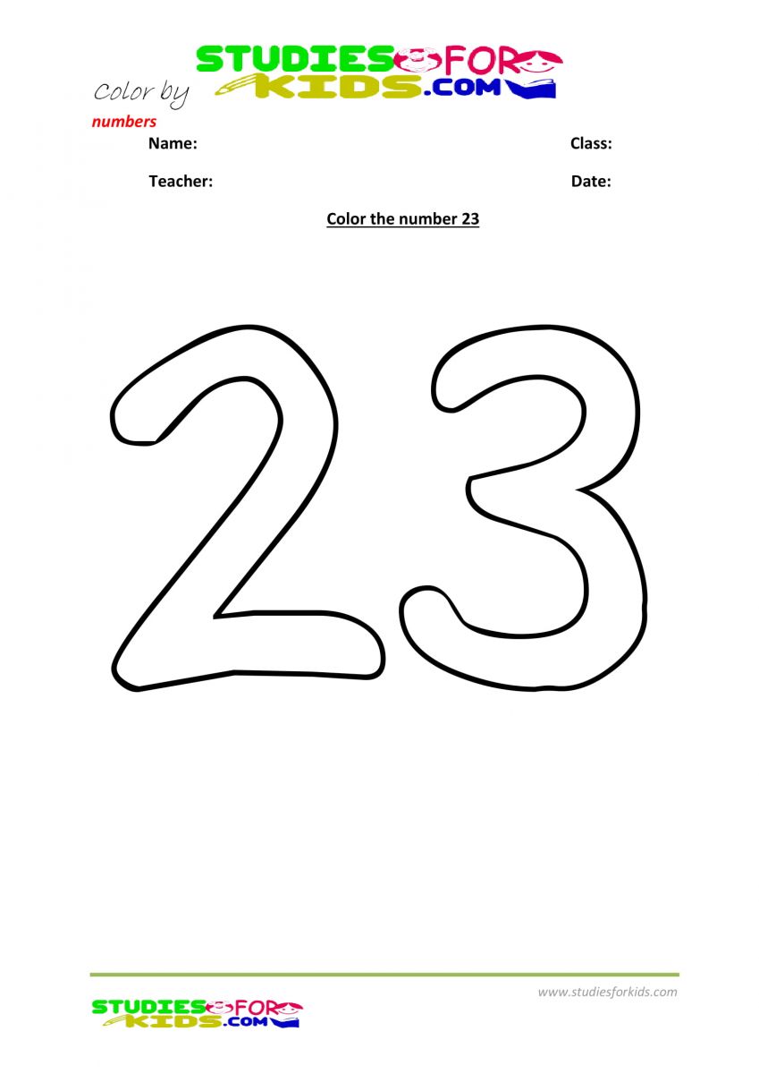 Number 23 Worksheet For Preschool